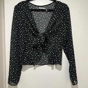 Black Polka Dot Sheer Top